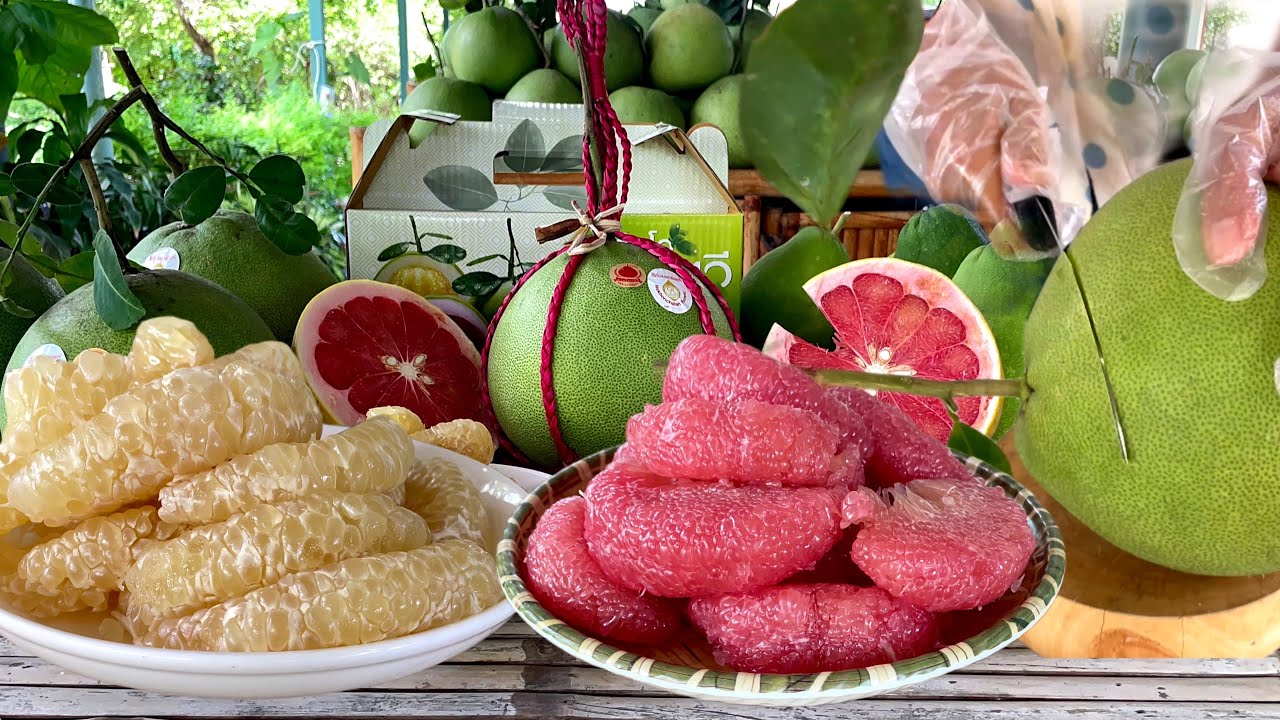 Amazing! Pomelo Fruits Organic Farm - Fruit Cutting Skills | Thai Street Food