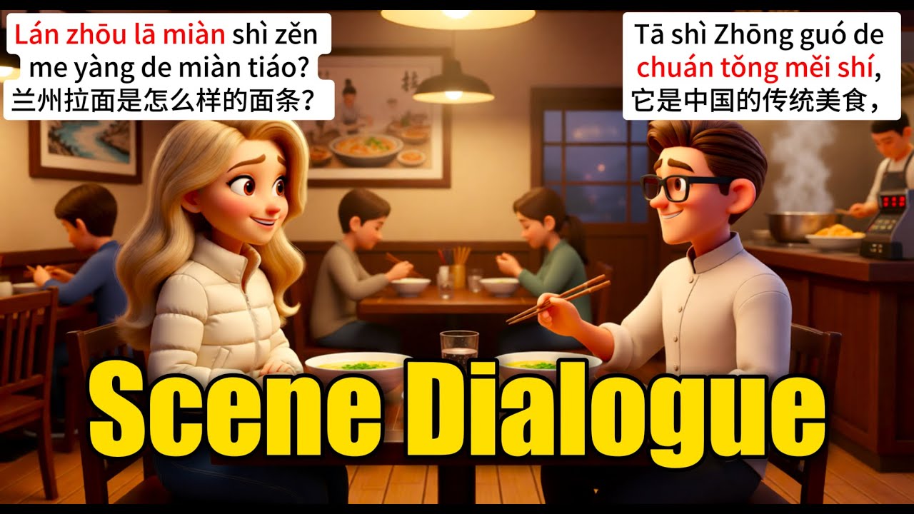 Learn Chinese with Lanzhou Lamian | HSK1–2 | Real-Life Food Dialogues | Learn Chinese for Beginners
