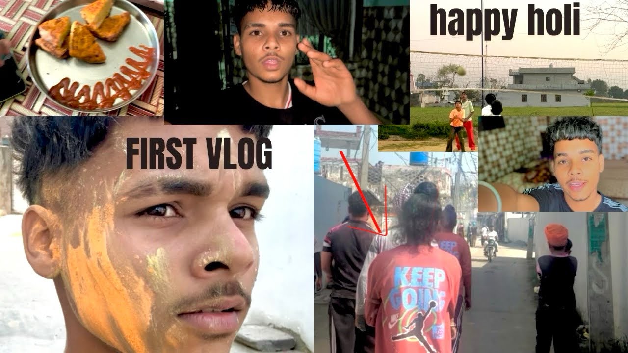 Firts vlog te Holi celebration 🎉 pind ch 