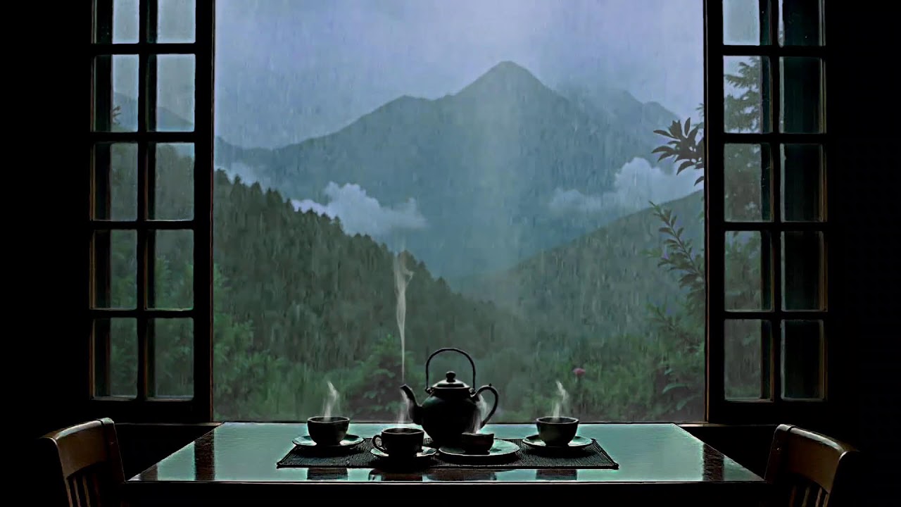 Candlelight Coffee Shop Rain 🌧 Relaxing Piano for Deep Sleep & Focus