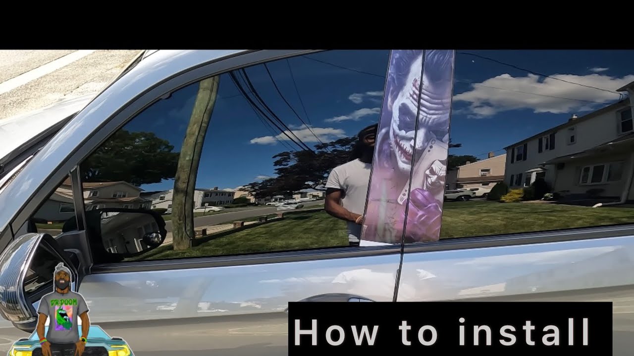 How to install vehicle center pillar sticker