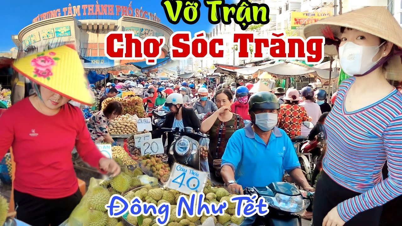 Đông Như Tết CHỢ SÓC TRĂNG - VỠ TRẬN Chợ Trái Cây, Bà Con Chen Chân Nhau Đi Chợ Cúng Rằm | KPVL