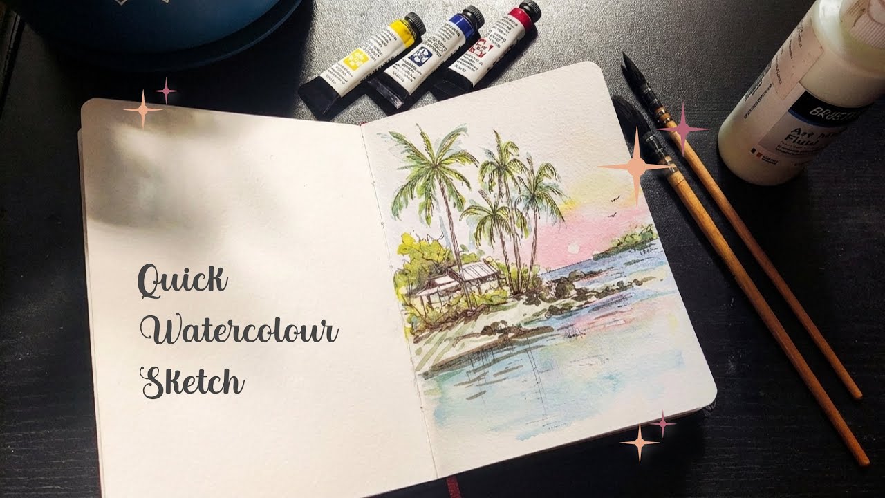 Quick watercolour sketch for beginners 