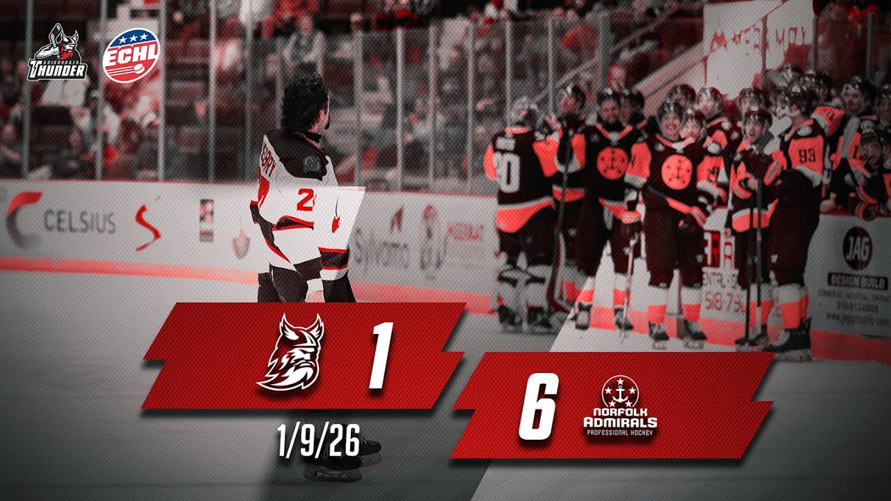 1/9/26 Highlights Norfolk Admirals 6 - Adirondack Thunder 1