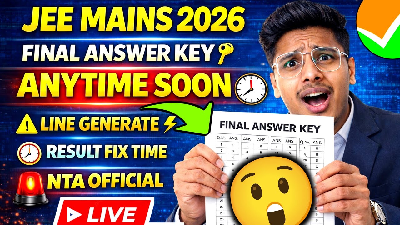 Jee Mains Final Answer Key 2026 😨|Today❓| Marks Vs Percentile Jee Mains 2026 | Jee Mains Result 2026