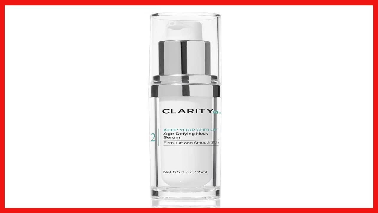 ClarityRx Keep Your Chin Up Plant Based Anti Aging Neck Firming Serum, Paraben Free, Natural Skin