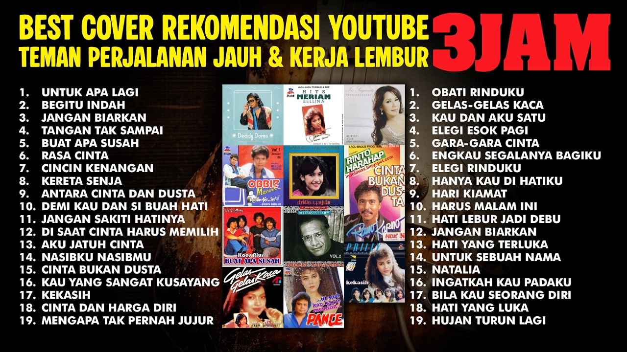 40 LAGU TEMAN PERJALANAN JAUH & KERJA LEMBUR - Progressive Pop Rock Cover Version