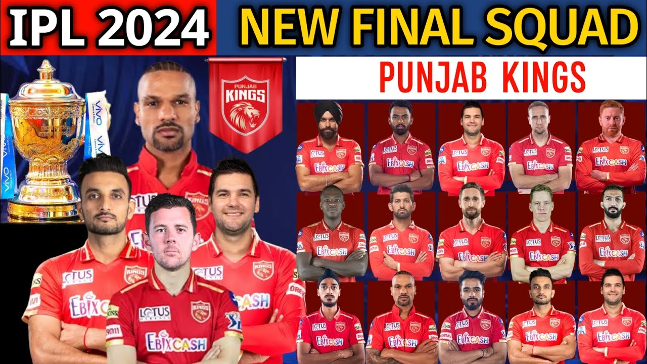 IPL 2024 | Новый состав команды Punjab Kings на финал | Список игроков команды PBKS 2024 | Состав...