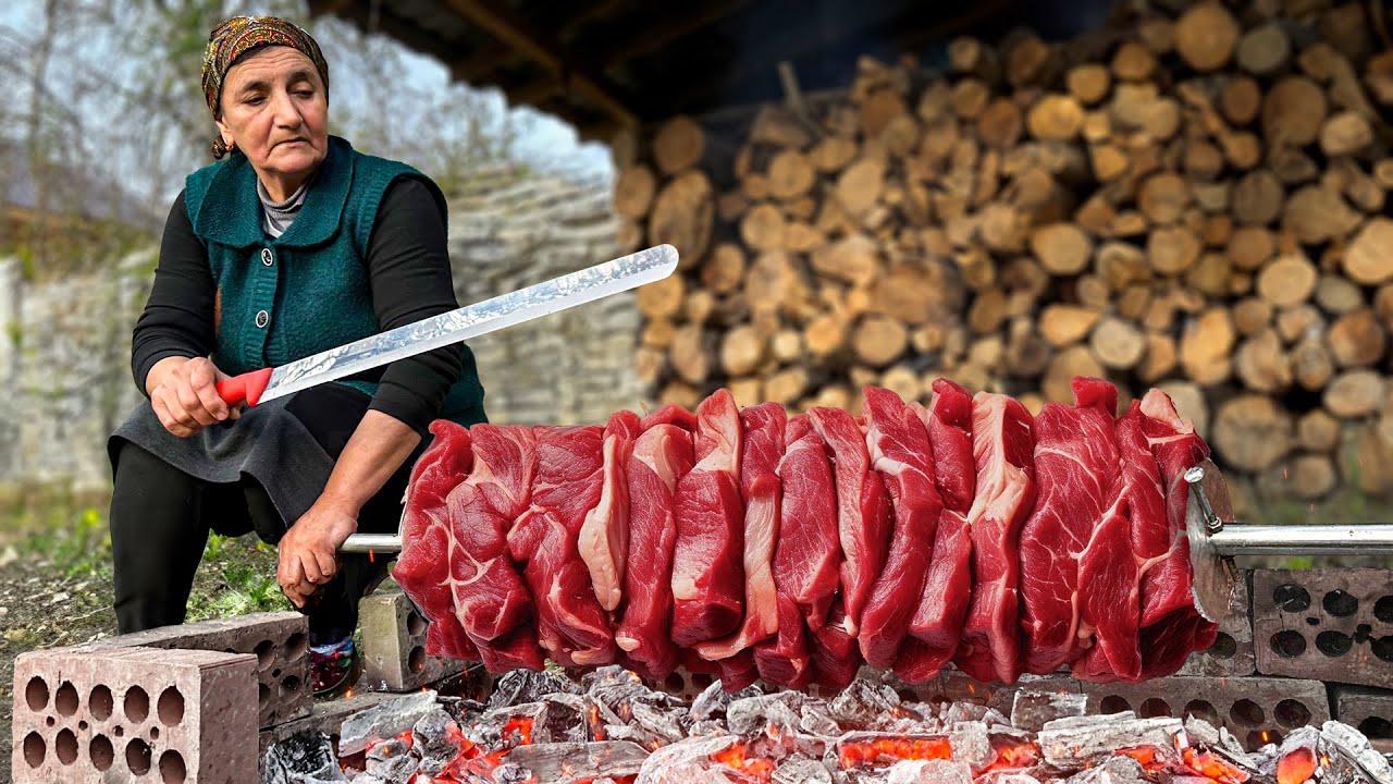 Incredibly Juicy Doner Kebab Cooked Over A Campfire In An Azerbaijani Village!