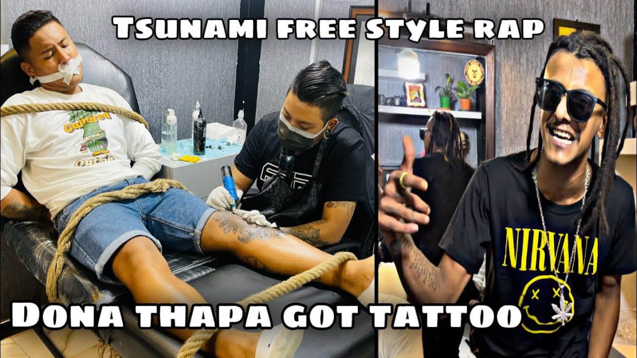 Part 2 || Tsunami free style rap || Dona thapa got tattoo || at UJS TATTOO INK || tattoo Nepal