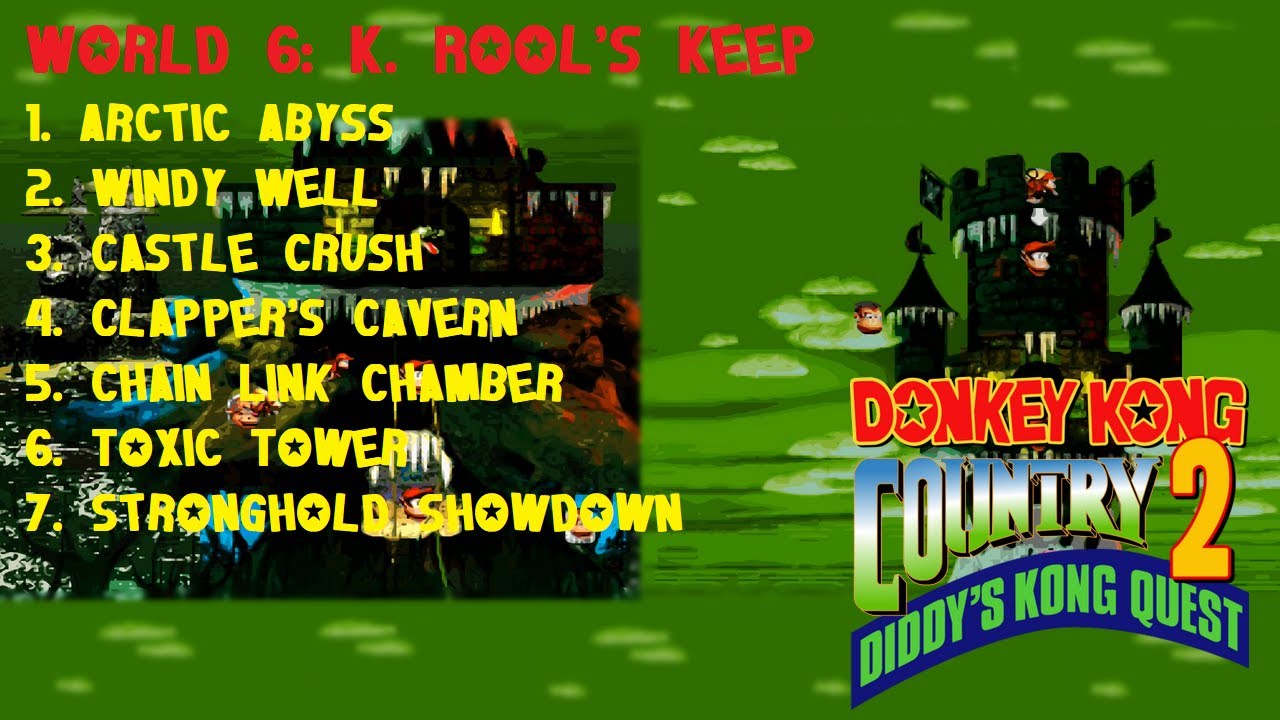 Donkey Kong Country 2 (SNES) (102%) (6|8) / World 6: K. Rool's Keep [4:3/FHD@60]