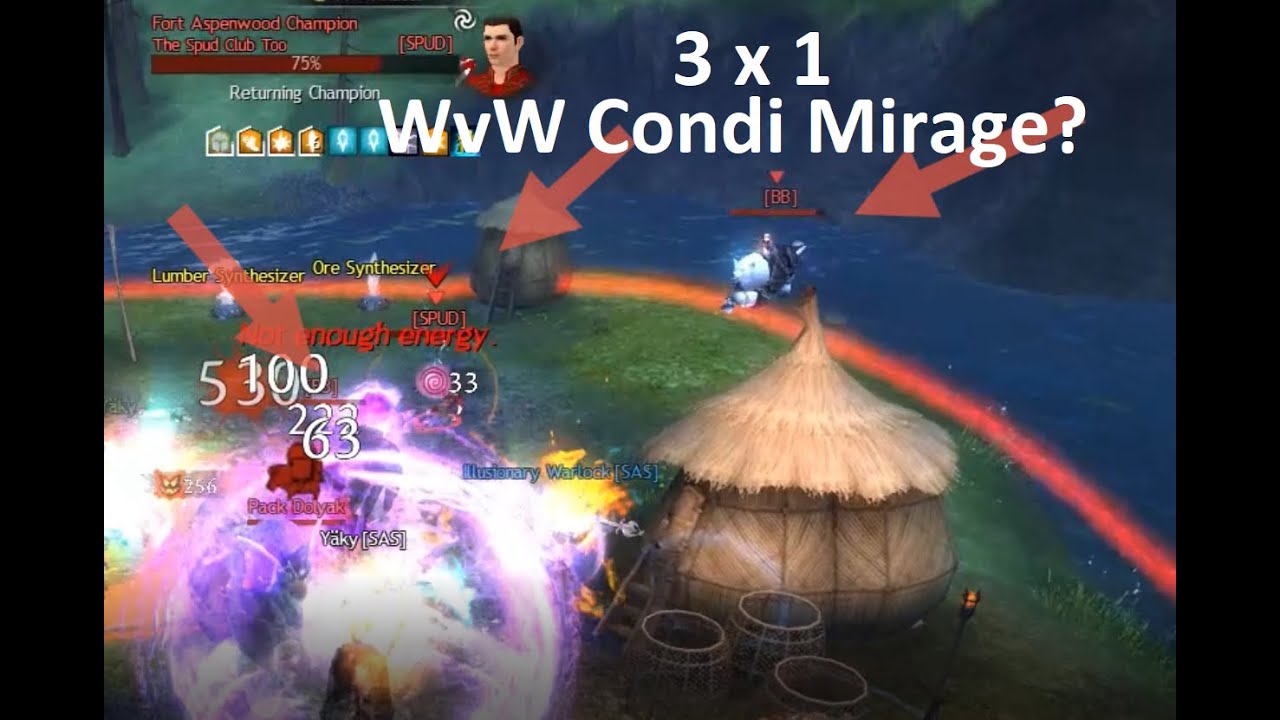 Guild Wars 2 - Mirage Condi Full Trailblazer - WvW Roaming - 3x1 - One dodge still too much :)