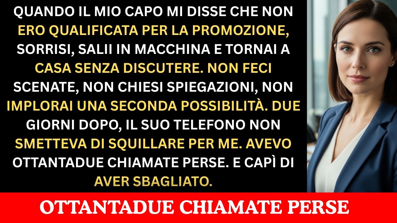 Il Mio Capo Disse Che Non Ero Pronta per la Promozione, Così Ho Ritirato le Dimissioni…