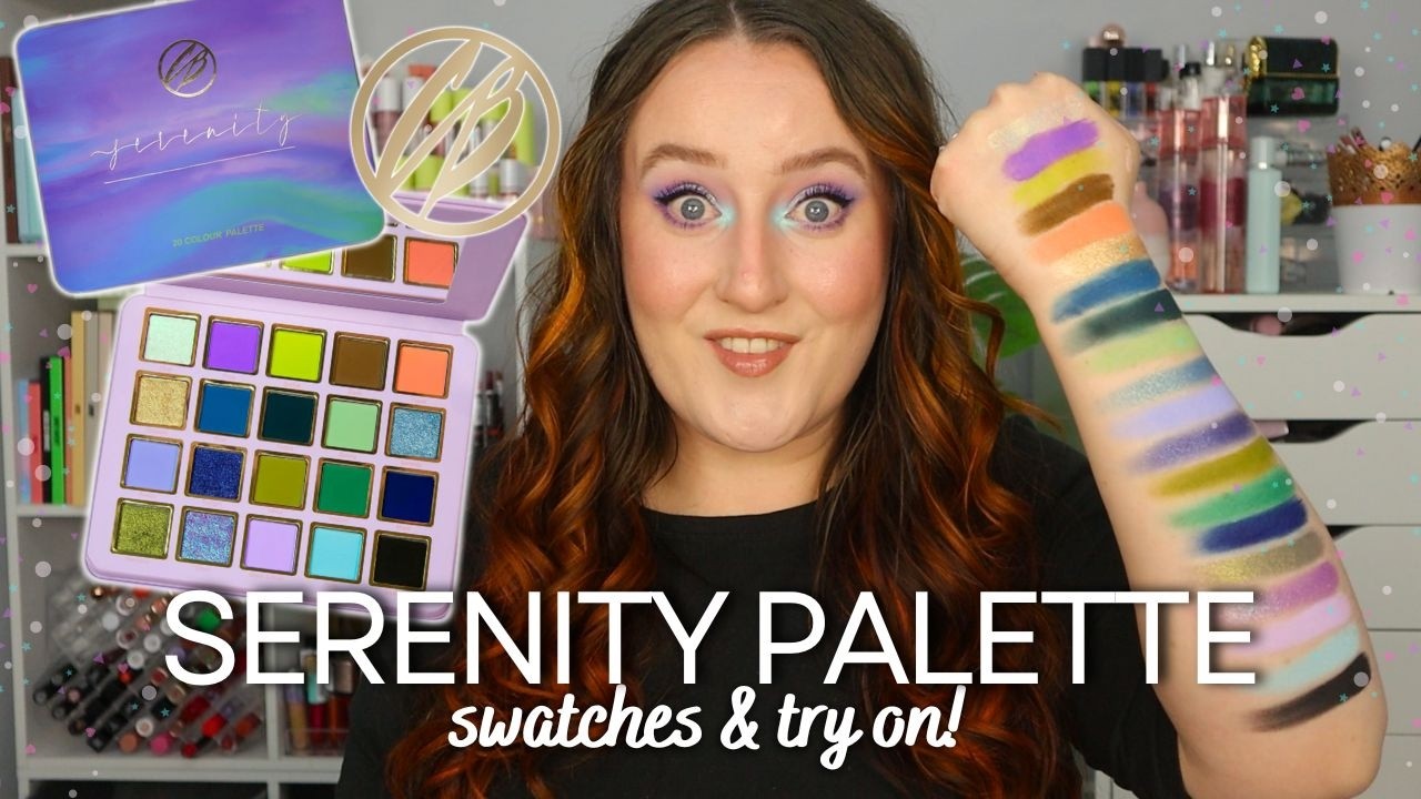 COSMIC BRUSHES SERENITY PALETTE SWATCH AND REVIEW - Testing & Try On Eyeshadow *UK INDIE BRAND*
