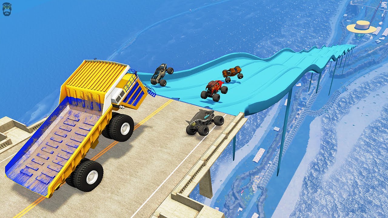 Worlds Largest Car Water Slide Cars Jumping On A Mega Water Slide Cars vs Water Slide – BeamNG.Drive