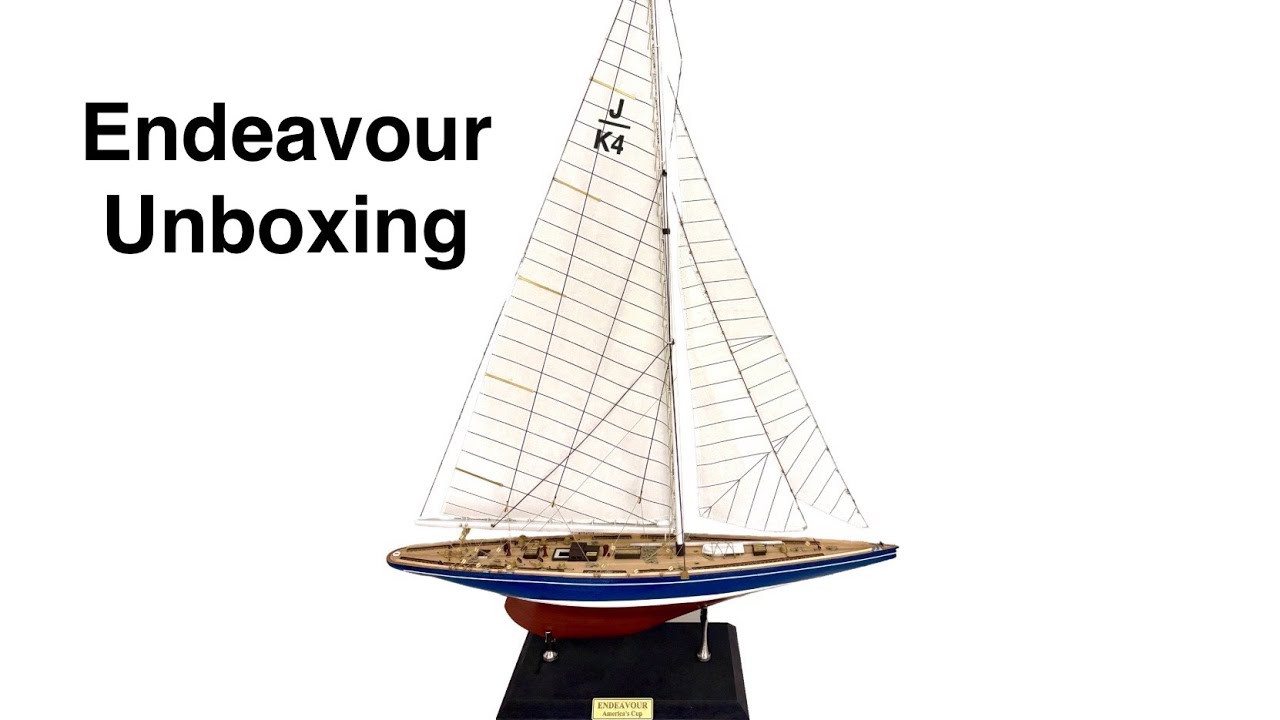 The unboxing of the Endeavour America's cup model sailing ship