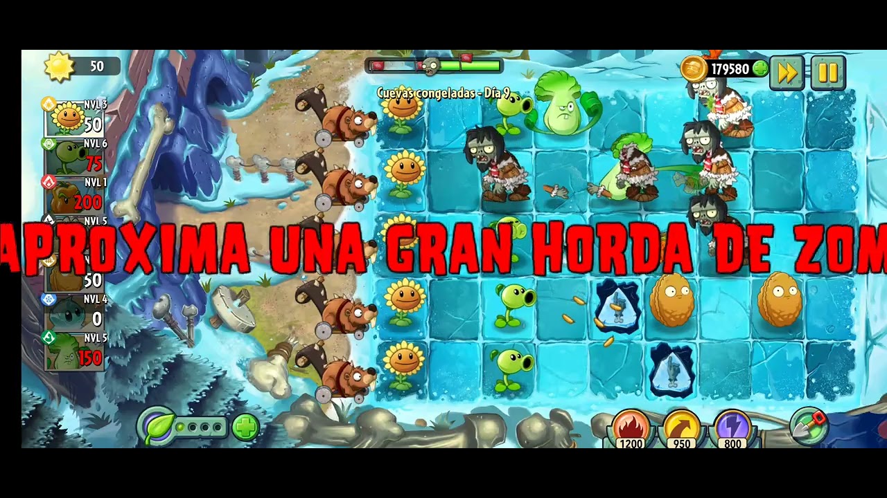 PLANTAS VS ZOMBIS 2 : CUEVAS CONGELADAS DIA 9