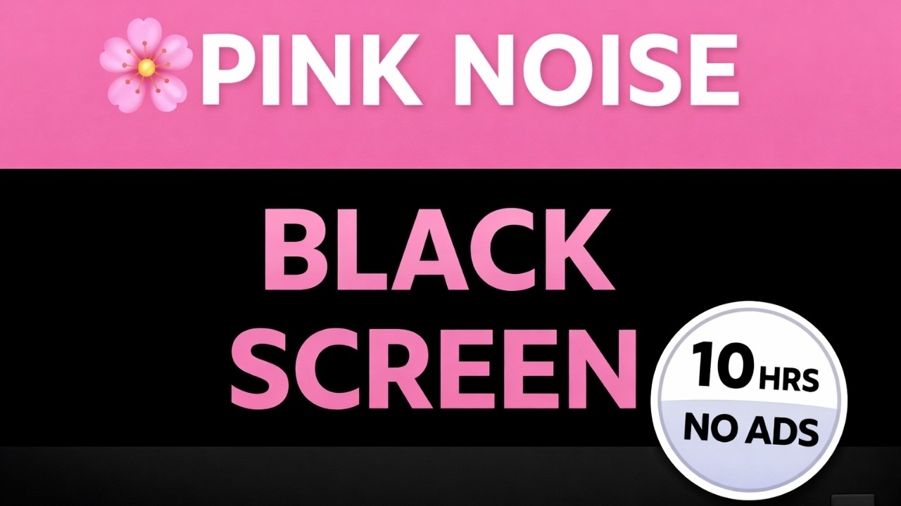 Pink Noise, Black Screen 🌸⬛ • 10 Hours • No Ads | Study & Deep Focus