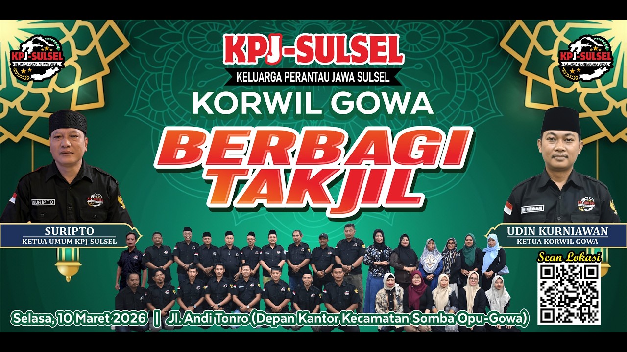 KPJ Sulsel Korwil Gowa berbagi takjil dan bukber, Selasa 10 Maret 2026