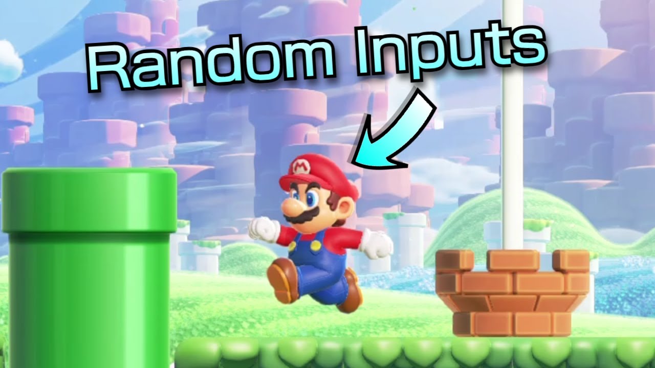 Can random inputs beat 1 level of Mario Wonder?