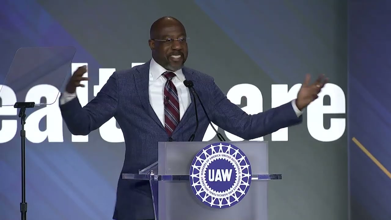 Raphael Warnock at the 2026 UAW National CAP Conference