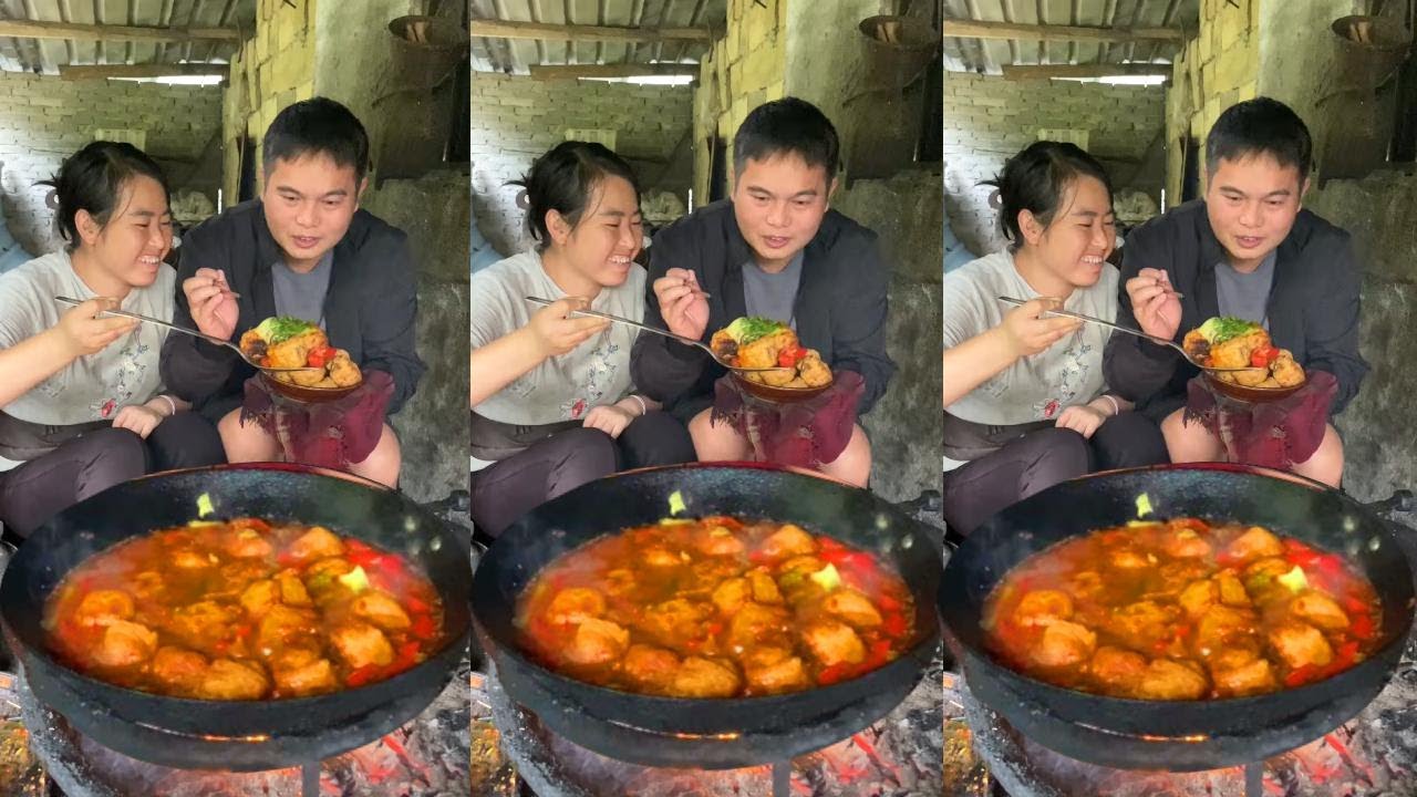 Chồng tôi đi làm nhiều nên tôi đã nấu cho anh ấy một bữa ăn ngon.