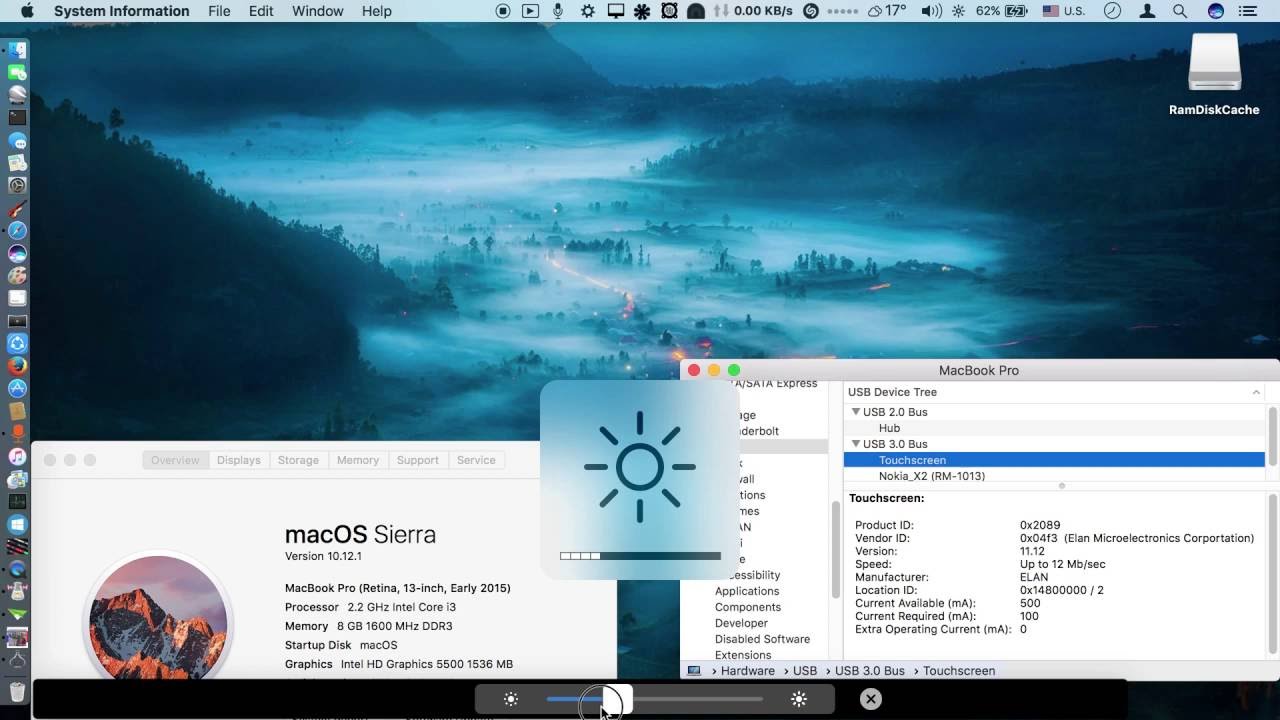 Hand on MacBook Pro 2016 w/ Touch bar