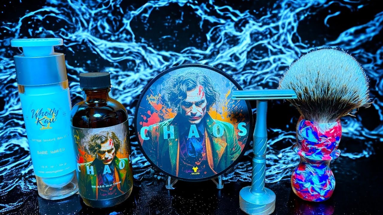 CHAOS by Wholly Kaw Unboxing & SOTD 🪒 Blackland Vector artisan club single edge razor ￼