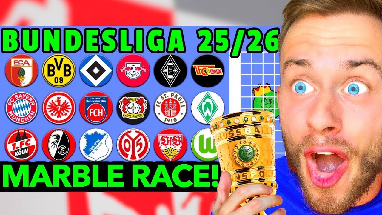 MARBLE RACE predicts the 2025/26 BUNDESLIGA! 👀🏆 (too wild!)
