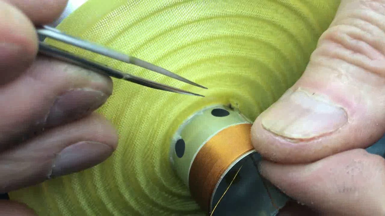 How to recone Woofer Canton riparazione  Bobina mobile (Subwoofer cone voice coil repair)