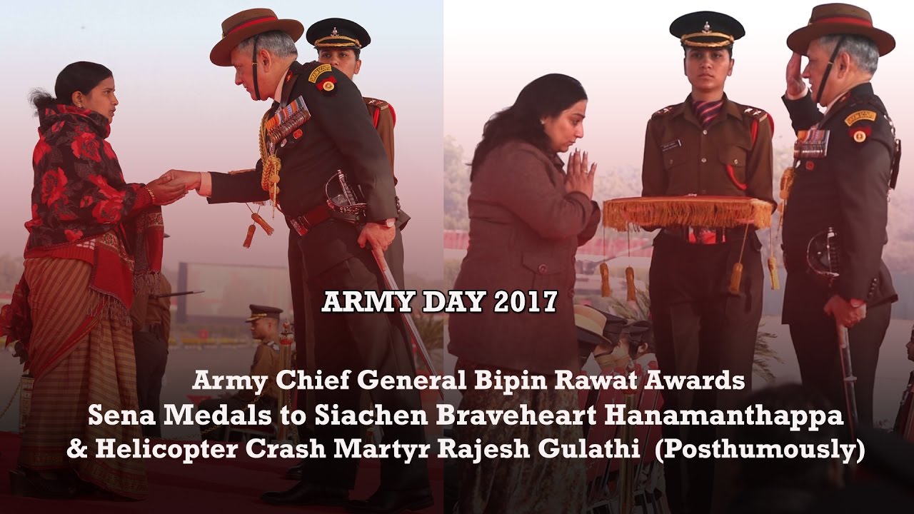 Army Chief Reviews 69th Army Day Parade and Awards 15 Sena Medals (5 Posthumous) to Bravehearts