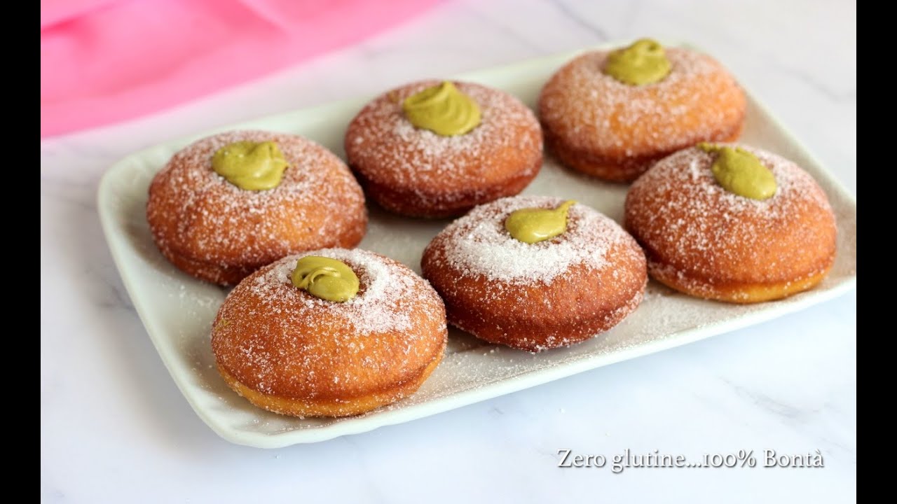 Bomboloni soffici con crema di pistacchio
