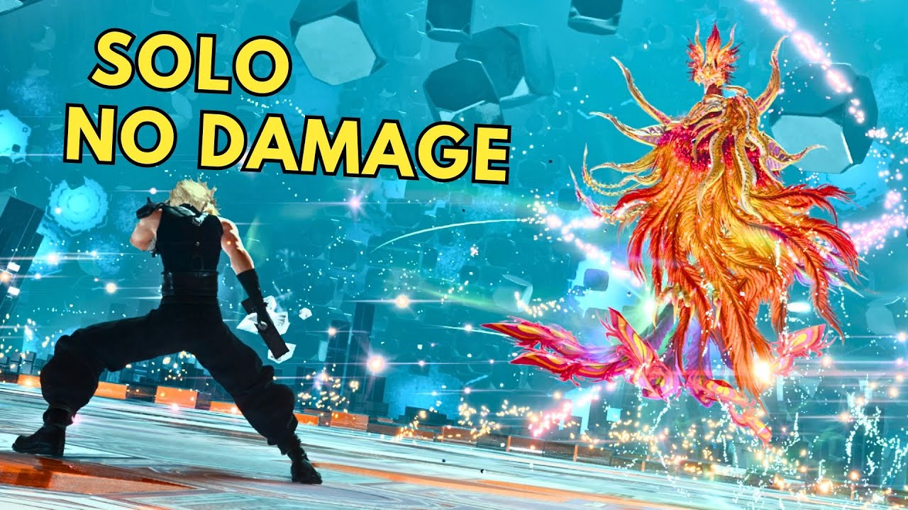 Cloud solo vs Phoenix Summon (No Damage / Elemental spells, Full Might) - Final Fantasy VII Rebirth