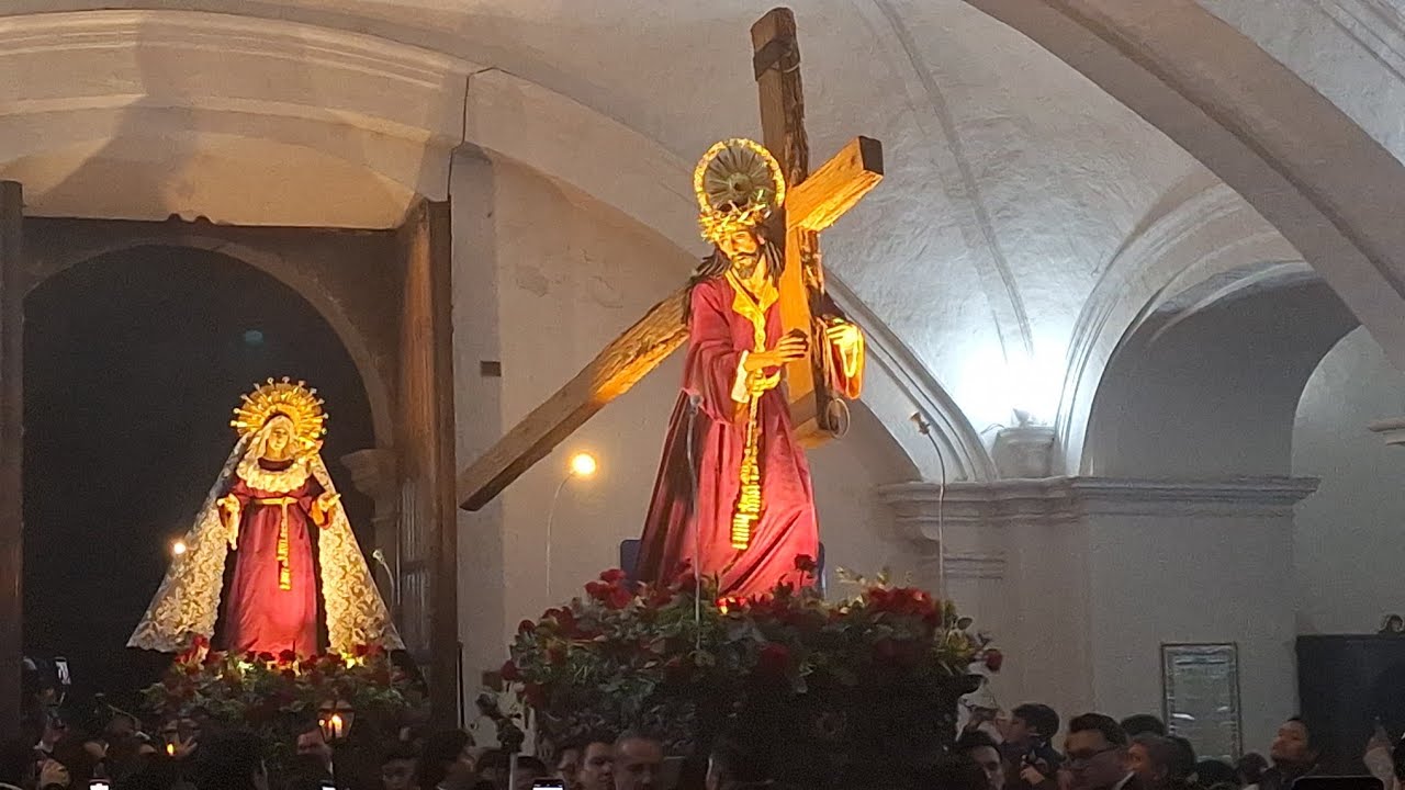Retorno luego de restauración Jesús Nazareno del Perdón y Virgen de Dolores San Francisco el Grande.