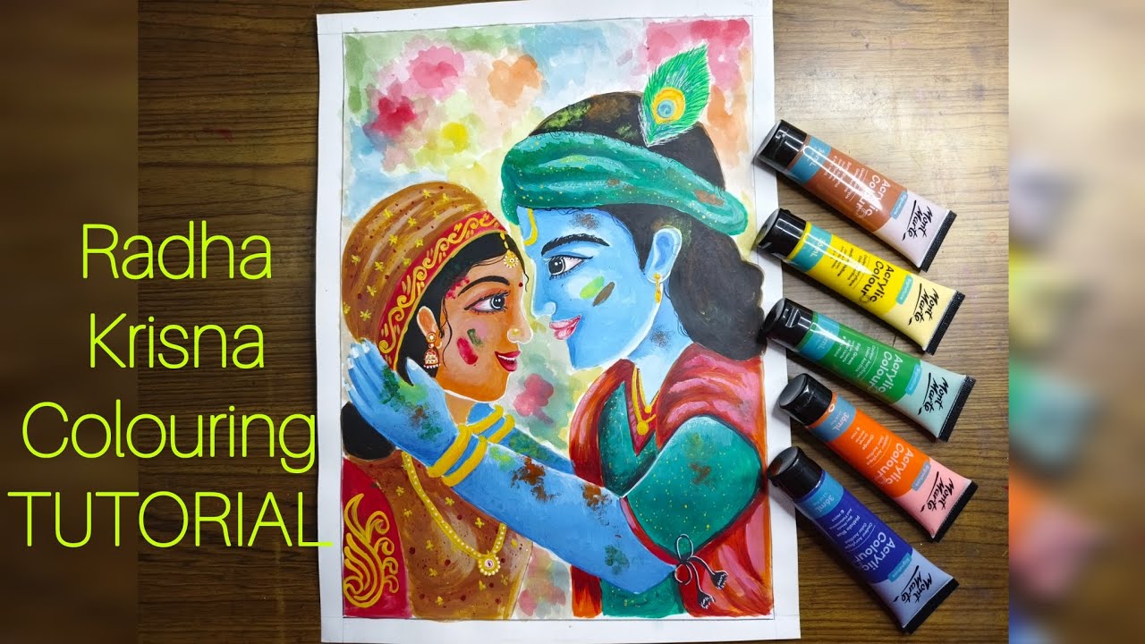 HOLI SPECIAL|RADHA KRISHNA COLOURING TUTORIAL|ART BY @MillIE___S_art_and_craft #trending#holi2026 