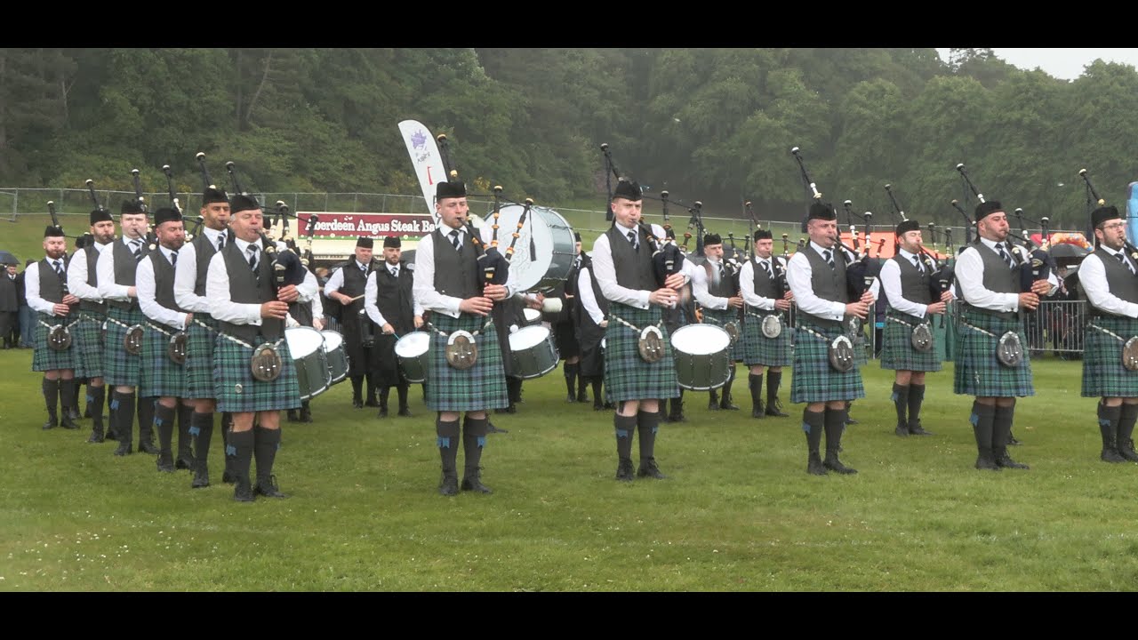 Inveraray & District survives a deluge at the 2024 British Pipe Band Championships