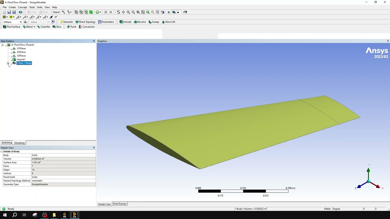 Wing Simulation Tutorial, using ANSYS Fluent and Workbench