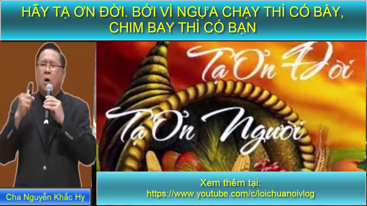 ĐỜI LÀ BỂ KHỔ, NHƯNG SAO PHẢI TẠ ƠN ĐỜI? Cha Matthew Nguyễn Khắc Hy/  Lời Chúa nói