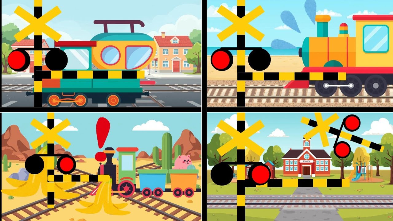 Train Mix 4 Crossing Compilation