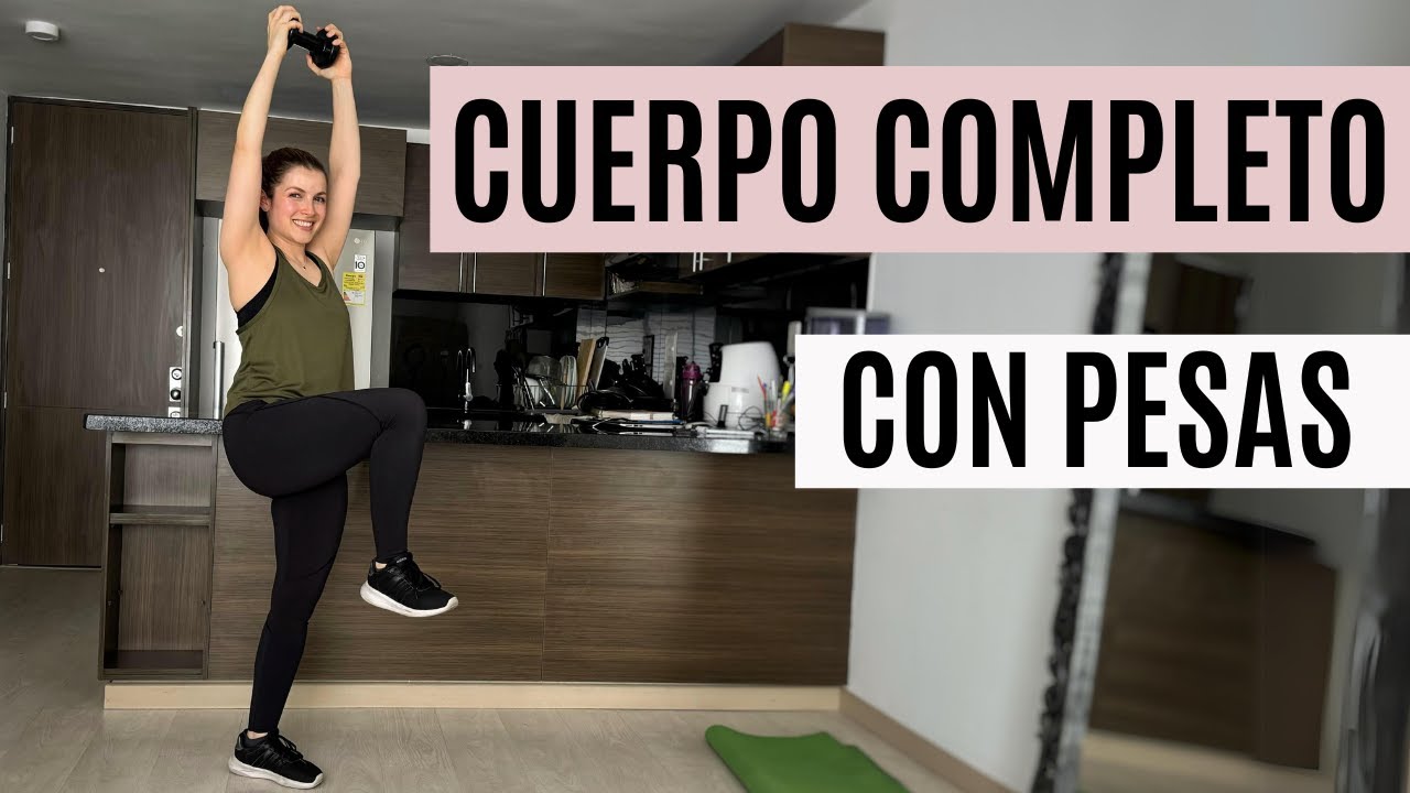 RUTINA CUERPO COMPLETO CON PESAS | Con calentamiento y estiramiento