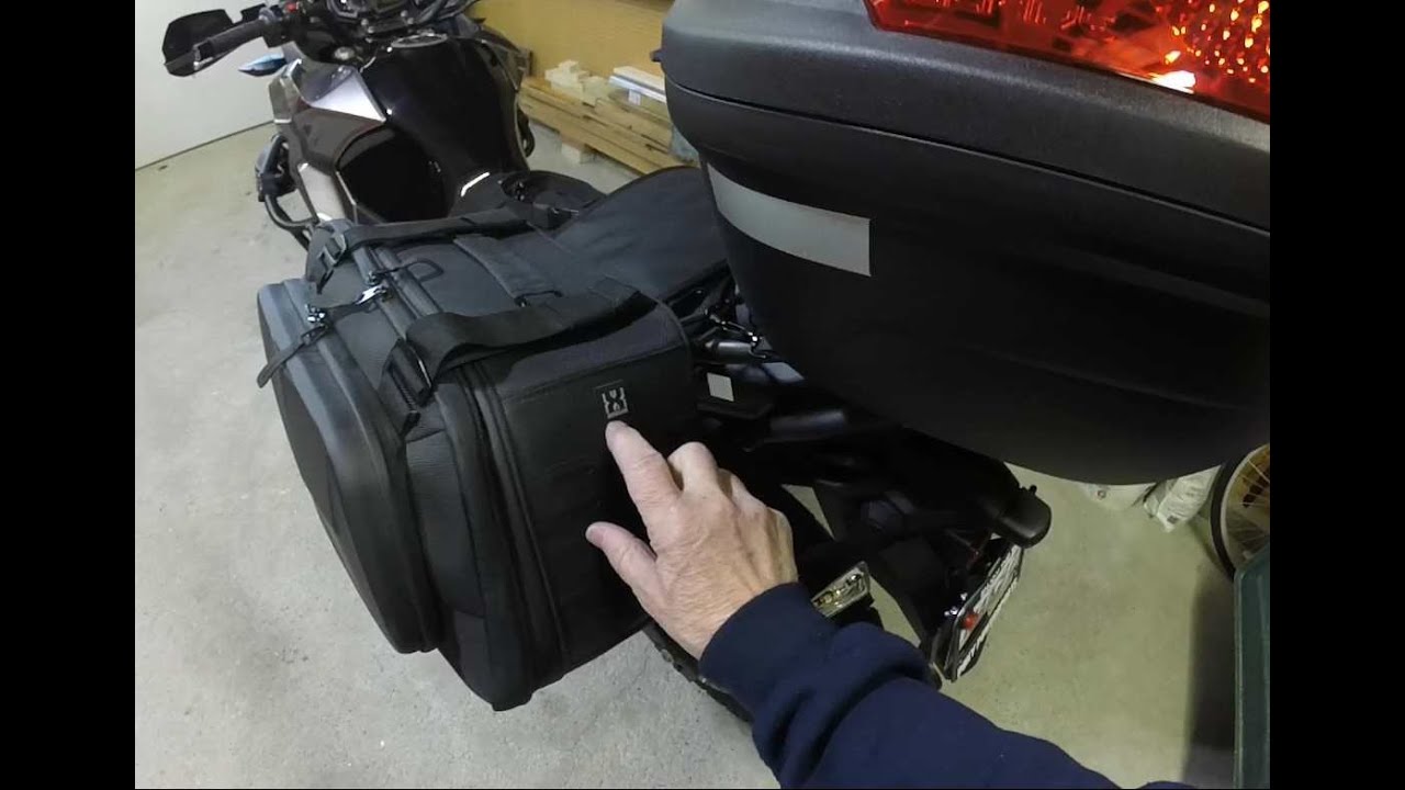 Kuryakyn Momentum Outriders Semi Ridgid Saddle Bags & Givi B47 Top Case on a Kawasaki Versys X300
