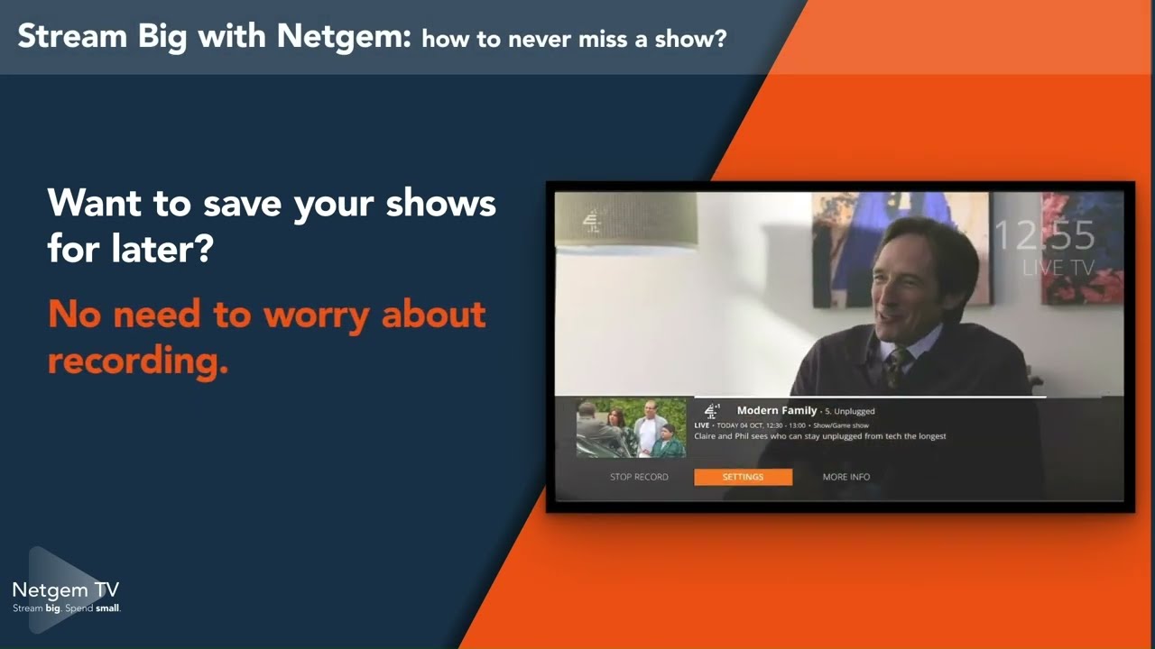 How do I record on my Netgem TV service?