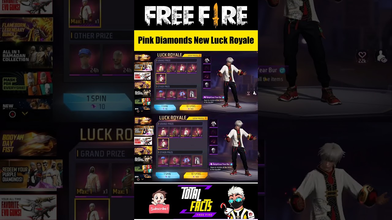 Pink Diamonds New Event & Luck Royale 🌸 Free Fire