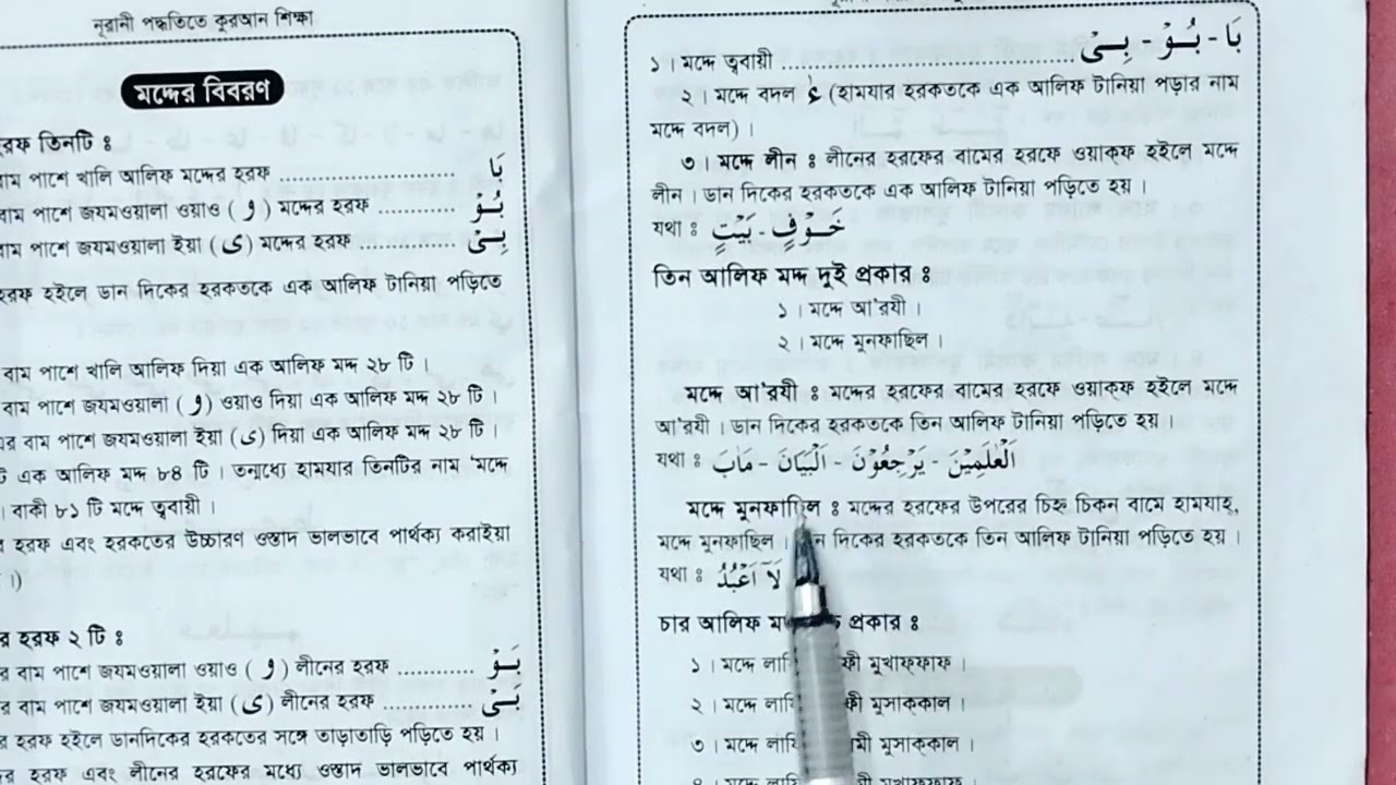 সহজে কোরআন শিখুন । তিন আলিফ মদ্দ দুই প্রকার ৷ মদ্দে আরযী ৷ মদ্দে মুনফাসিল ৷ কুরআন শিক্ষার সহজ পদ্ধতি
