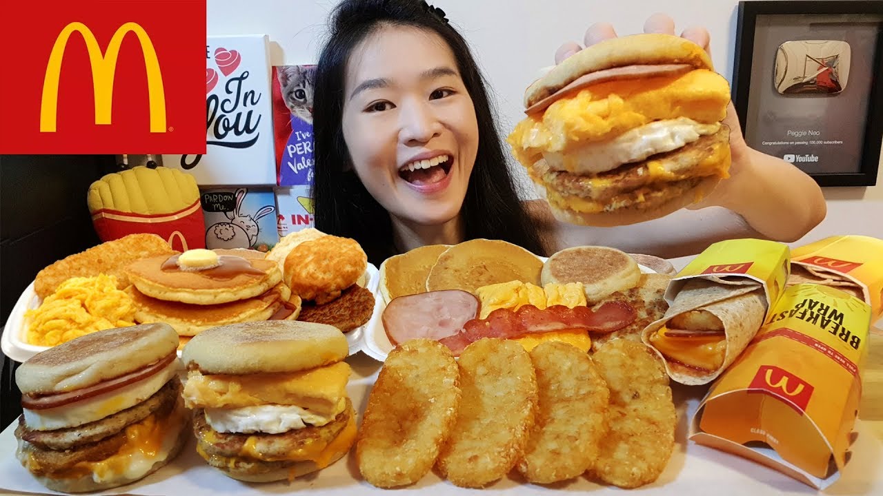 BIG MCDONALD'S BREAKFAST FEAST!! Sausage McMuffin, Biscuits, Pancakes & Wraps - Mukbang Asmr Eating