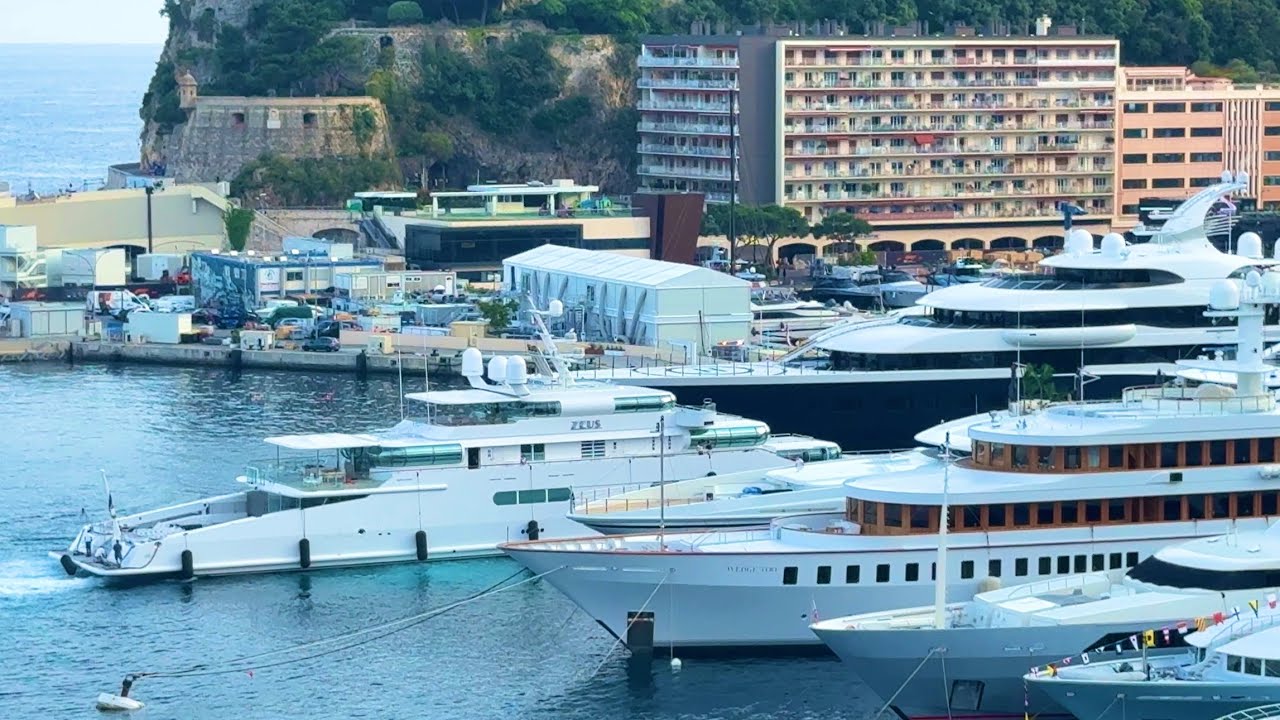 SUPERYACHT ARRANGEMENT MONACO PORT HERCULES AFTER THE DEPARTURE PREP FOR GP  2025 @emman25MC