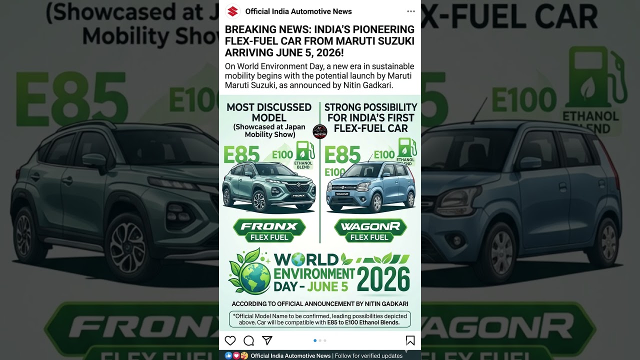 Nitin Gadkari To Launch Maruti Suzuki Flex Fuel Car On 5 June! 🚗🌱