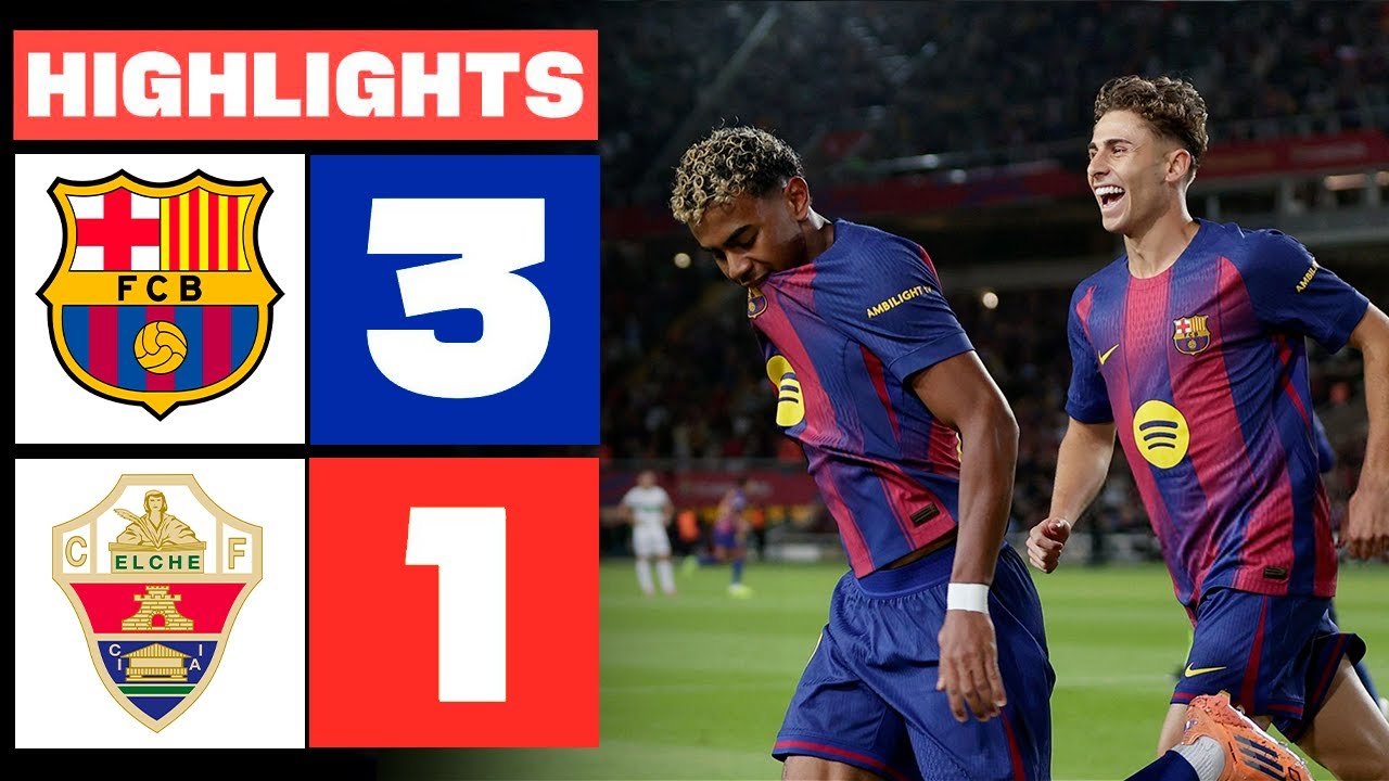 Barcelona vs Elche 3-1 Resumen y Goles | LaLiga 2025 | elche barcelona