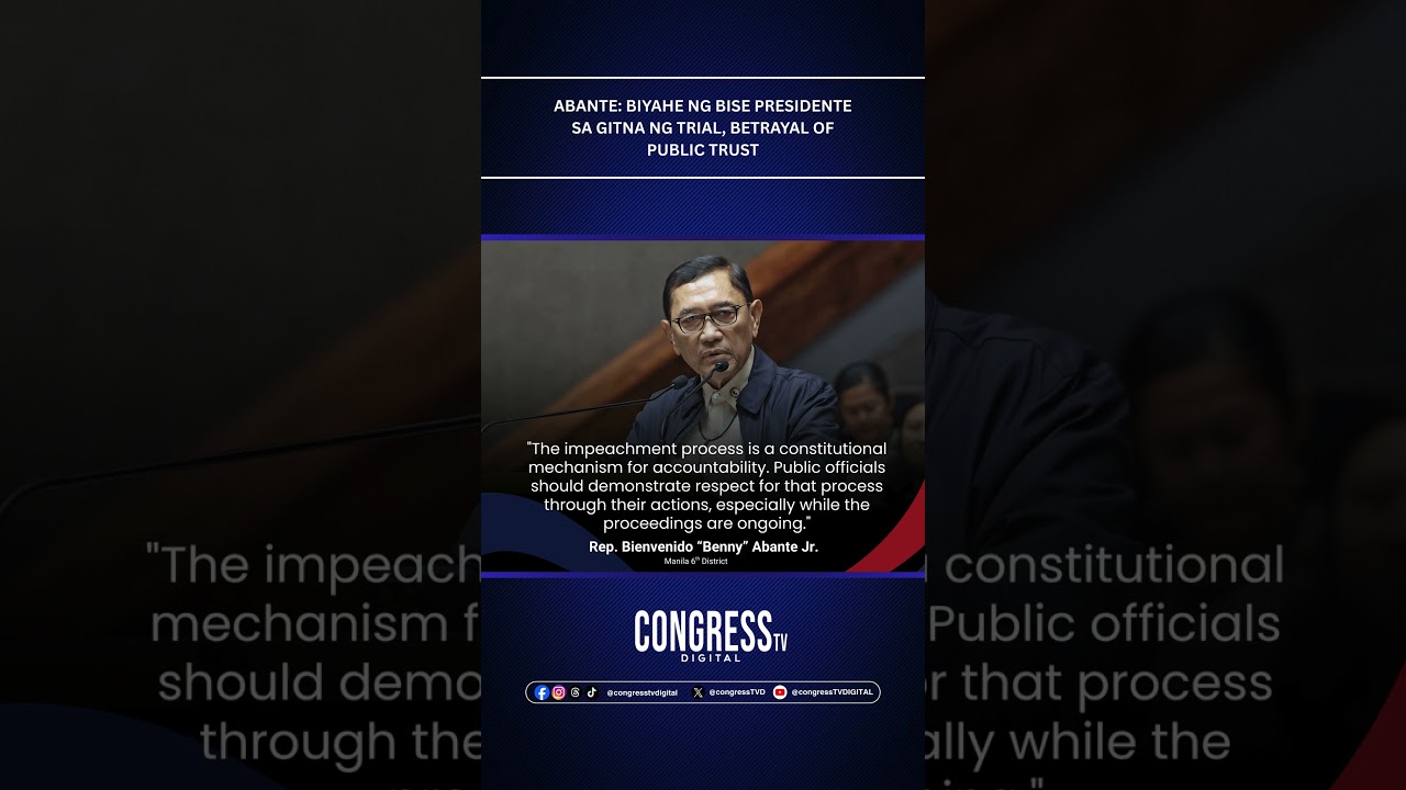 Abante: Biyahe ng Bise Presidente sa gitna ng trial, betrayal of public trust.