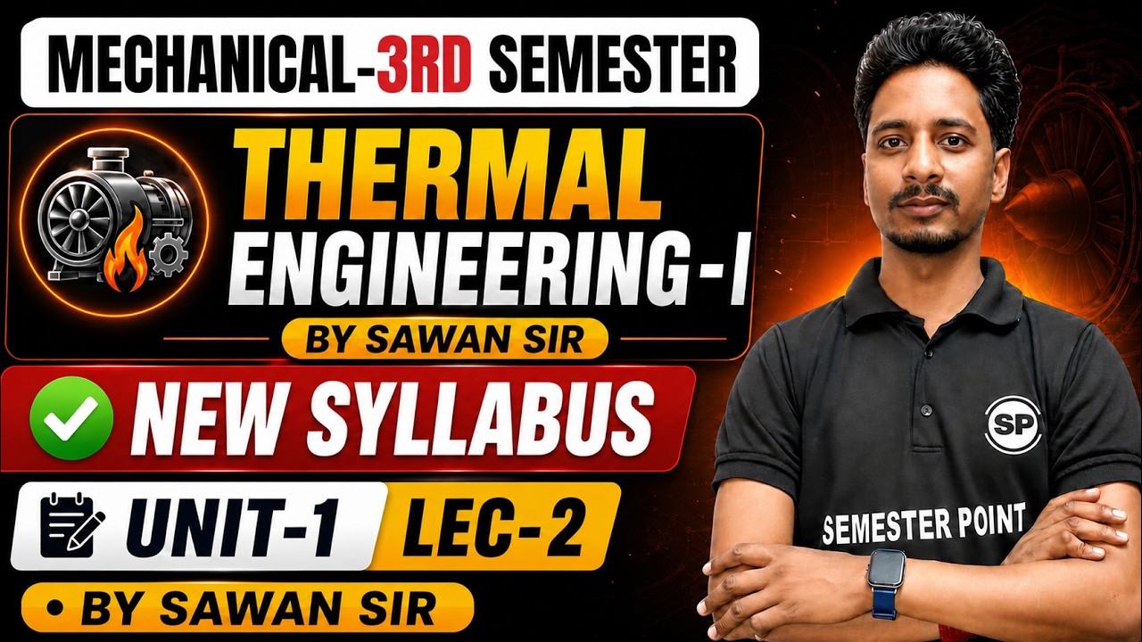 🔥THERMAL ENGINEERING - I || MECHANICAL 3RD SEMESTER || UNIT-1 || BTEUP NEW SYLLABUS 🎯|| BY SAWAN SIR